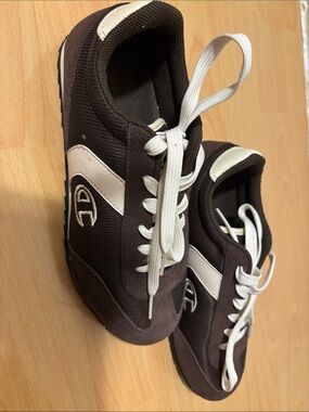 Champion Brown and White Retro Lace-Up Sneakers